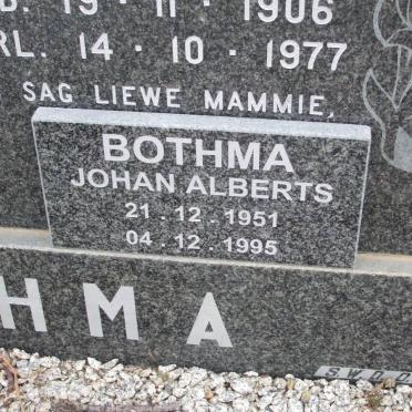 BOTHMA Frans Stefanus 1902-1972 & Jacoba Magdalena ALBERTS 1906-1977 :: BOTHMA Johan Alberts 1951-1995
