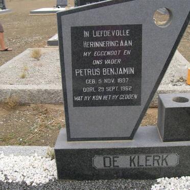 KLERK Petrus Benjamin, de 1897-1962
