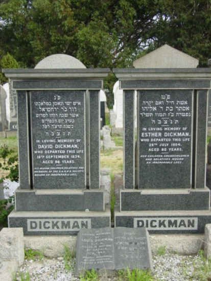 DICKMAN David -1934 &amp; Esther -1954 :: DICKMAN Louis -1942