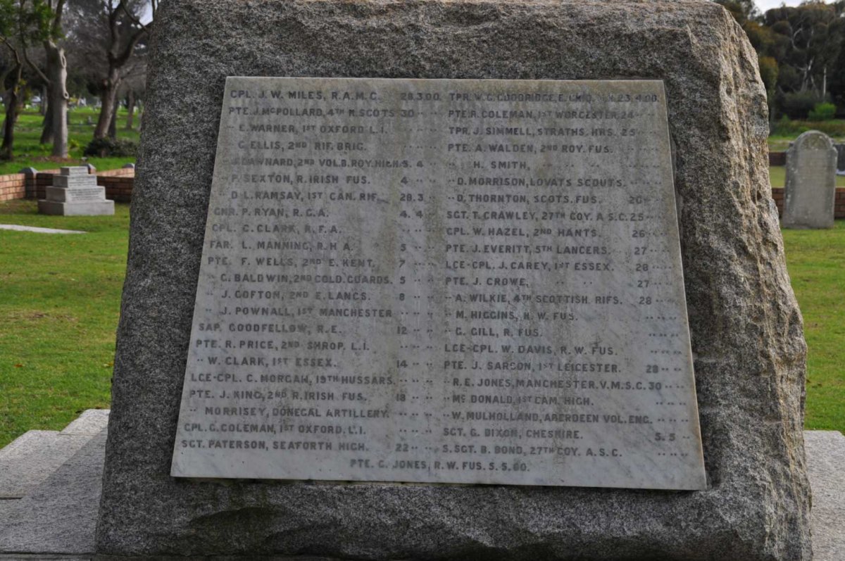 3. Monument to all soldiers who died of wounds & disease 1899-1902: list of names_1