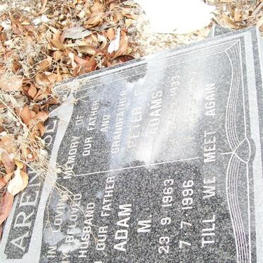ARENDSE Adam M. 1963-1996 :: ARENDSE Peter G. Adams 1933-1990
