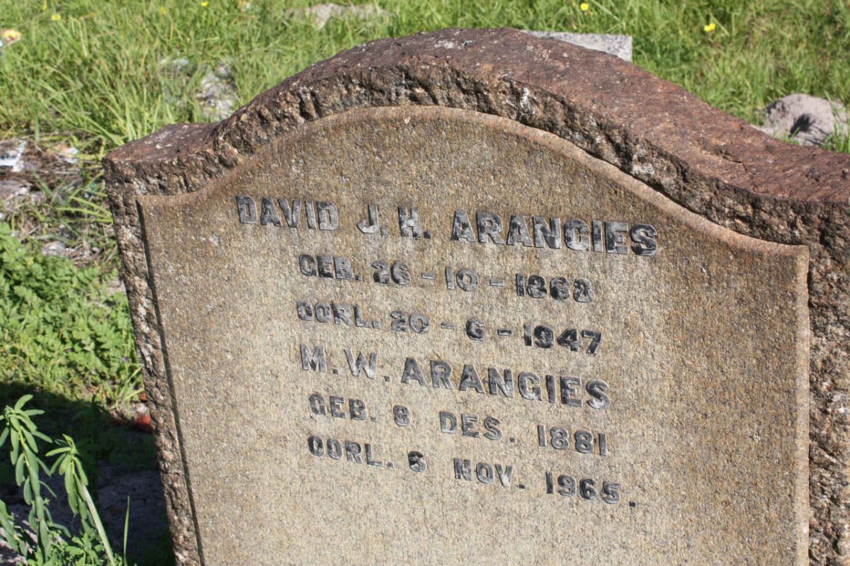 ARANGIES David J.H. 1868-1947 &amp; M.W. 1881-1965