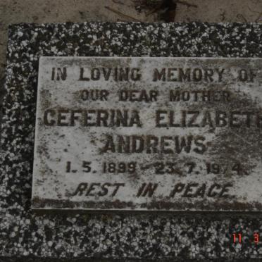 ANDREWS Ceferina Elizabeth 1899-1974