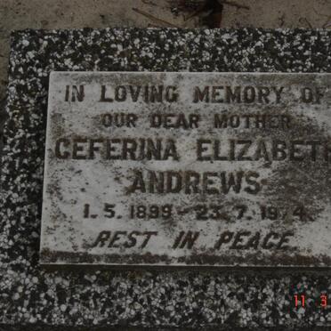 ANDREWS Ceferina Elizabeth 1899-1974