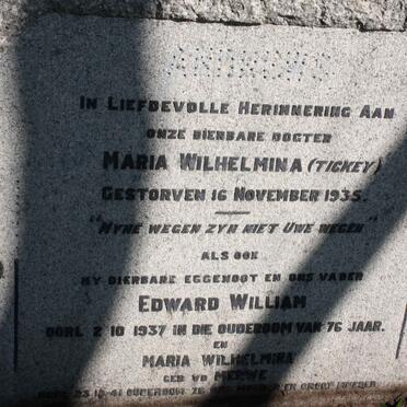 ANDREWS Edward William -1937 &amp; Maria Wilhelmina VAN DER MERWE -1941 :: ANDREWS Maria Wilhelmina -1935