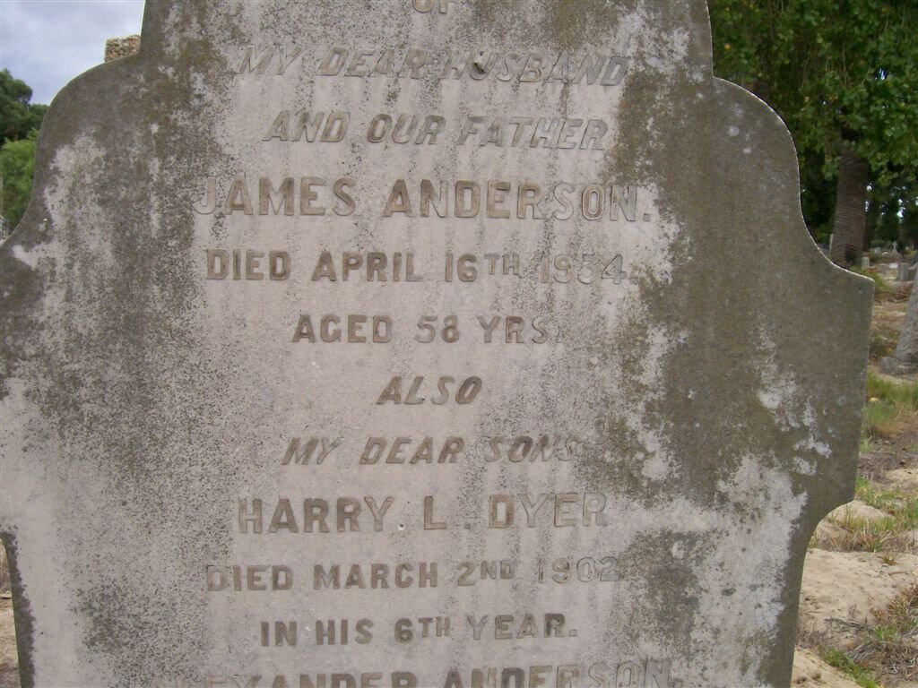 ANDERSON James -1934 ::  ANDERSON Harry L. Dyer -1902