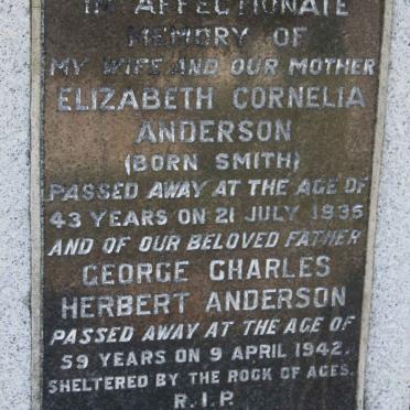 ANDERSON George Charles Herbert -1942 &amp; Elizabeth Cornelia SMITH -1935