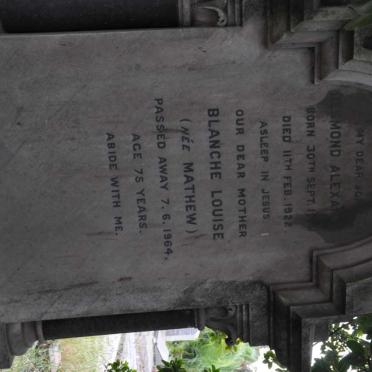 ALEXANDER Desmond 1920-1922 : ALEXANDER Blanche Louise nee MATHEW ?-1964