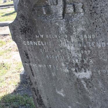 BARENDSE Cornelius John -1897