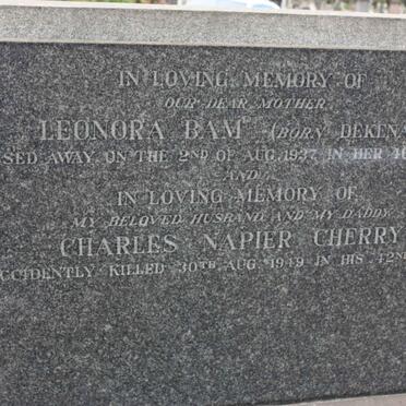 BAM Leonora nee DEKENAH -1937 :: CHERRY Charles Napier -1949