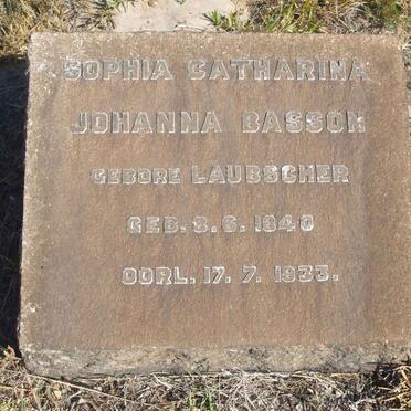 BASSON Sophia Catharina Johanna nee LAUBSCHER 1840-1933