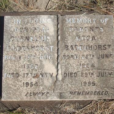 BADENHORST Cornelius 1892-1954 &amp; Rosa 1904-1955