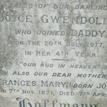 HOFFMANN Joyce Gwendoline -1917 :: HOFFMANN Francis Mary nee JONES -1949