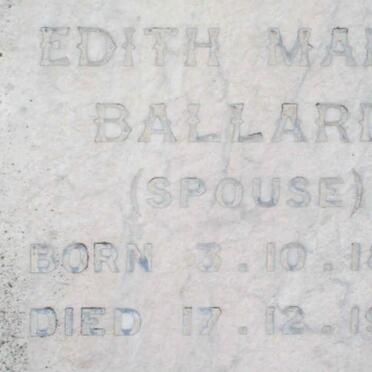 BALLARD William John -1957  &amp; Edith Marie 1886-1970
