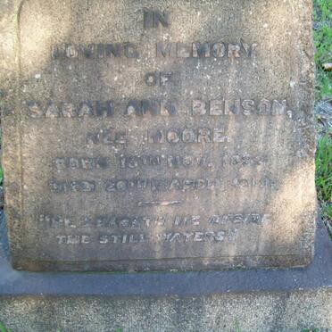 BENSON Sarah Ann nee MOORE 1882-1919