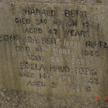 BERG Harald -1938 &amp; Edela Ida HERTZOG -1946 :: BERG Edela Maud -1943