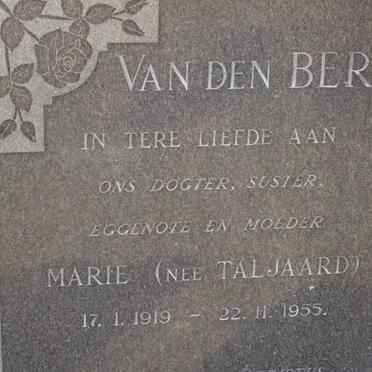 BERG Marie, van den nee TALJAARD 1919-1955