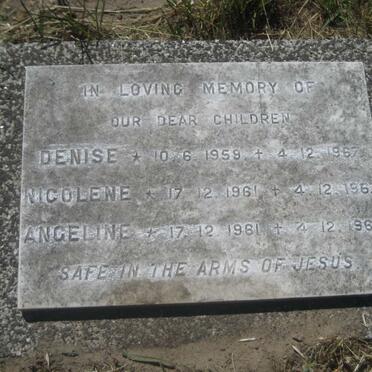BEZUIDENHOUT Denise 1959-1967 :: BEZUIDENHOUT Nicolene 1961-1967 :: BEZUIDENHOUT Angeline 1961-1967
