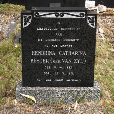 BESTER Hendrina Catharina nee VAN ZYL 1937-1971