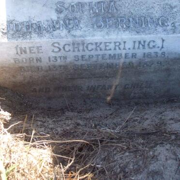 BERNING Sophia Johanna nee SCHICKERLING 1838-1879 :: BERNING Infant child