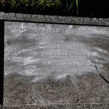 BIEBUYCK George Anthony -1952 &amp; A.A.E. -1967