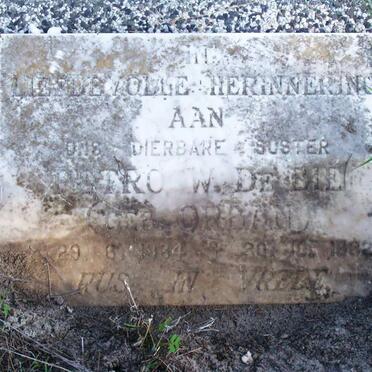 BIE Petro W., de nee ORBAND 1834-1882