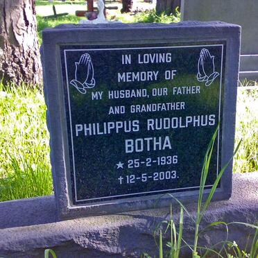 BOTHA Philippus Rudolphus 1936-2003