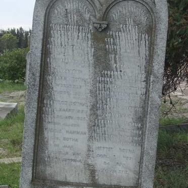 BOTHA Petrus Johannes 1848-1909 &amp; Engela Maria Johanna STEGMANN -1927 :: BOTHA Petrus Johannes 1877-1901