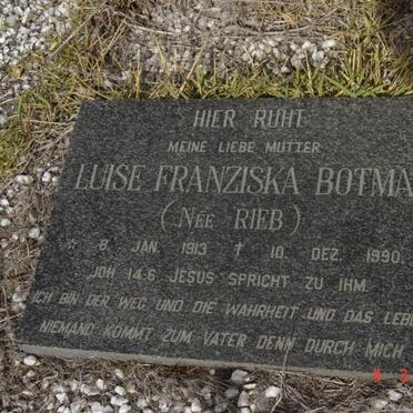 BOTMA Luise Franziska nee RIEB 1913-1990