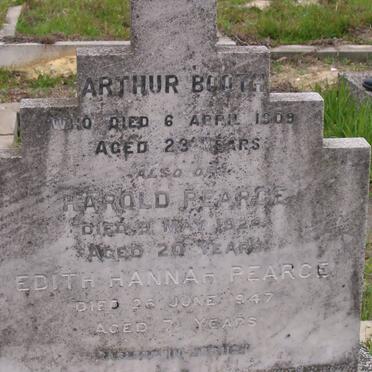 BOOTH Arthur -1909 :: PEARCE Arnold -1924 :: PEARCE Edith Hannah -1947