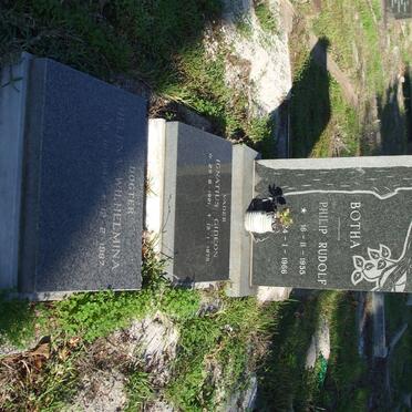BOTHA Ignatius Gideon 1921-1978  :: BOTHA Philip Rudolf 1955-1966 :: BOTHA Helena Wilhelmina 1942-1987