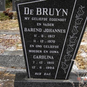 BRUYN Barend Johannes, de 1917-1970 &amp; Carolina 1915-1994