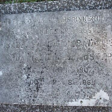 BRUMFIELD Isabella Catherina nee MOSTERT 1907-196?