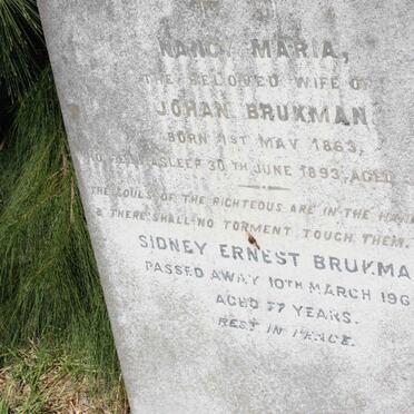 BRUKMAN Nancy Maria 1863-1893 :: BRUKMAN Sidney Ernest -1962