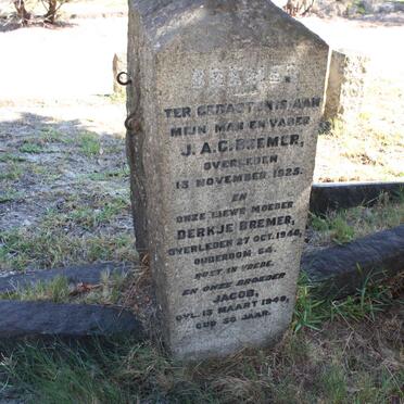 BREMER J.A.G. -1925 &amp; Derkje -1940 :: BREMER Jacob -1948