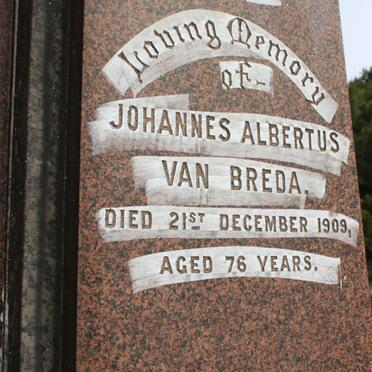 BREDA Johannes Albertus, van -1909