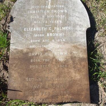 BROWN Christian -1922 :: PALMER Elizabeth C. nee BROWN 1894-1923