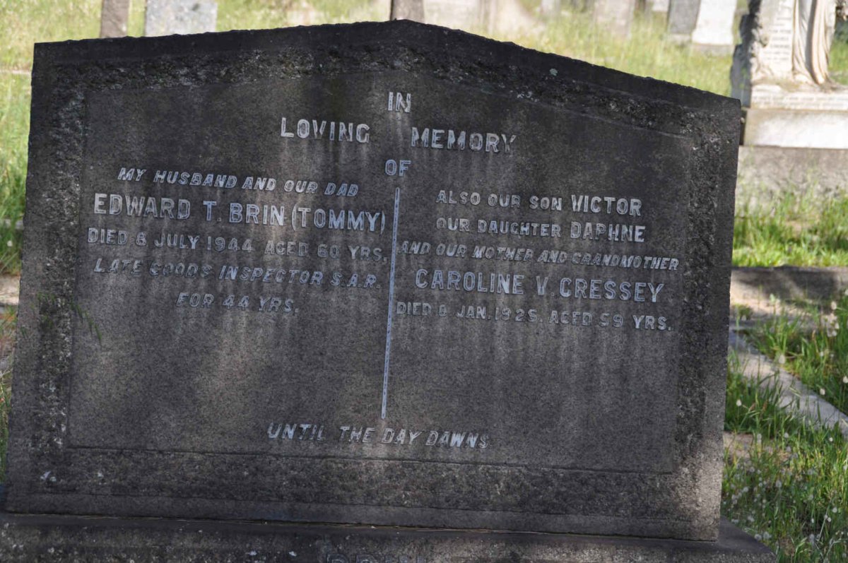 BRIN Edward T. -1944 &amp; Caroline V. CRESSEY -1925 :: BRIN Victor :: BRIN Daphne