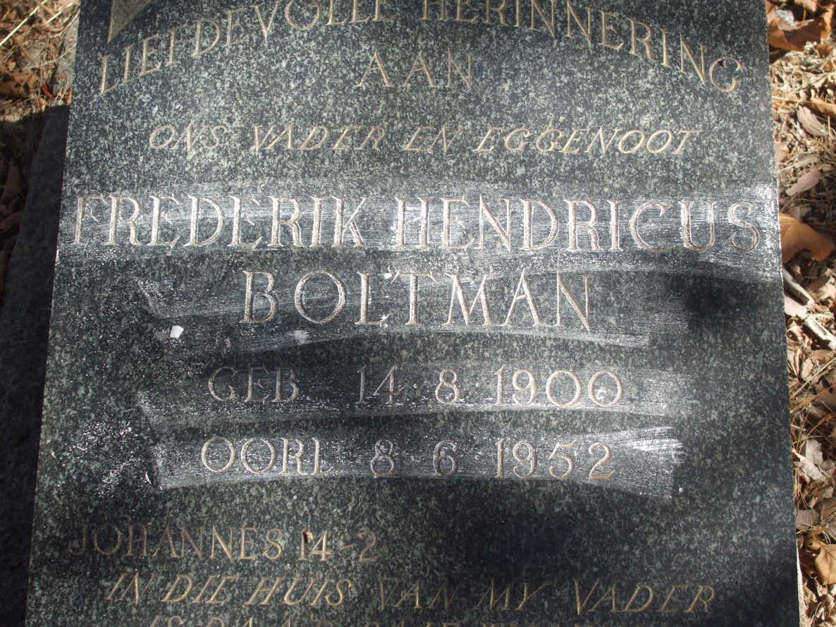 BOLTMAN Frederik Hendricus 1900-1952