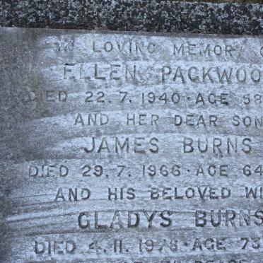 BURNS James -1966 &amp; Gladys 1978 :: PACKWOOD Ellen -1940