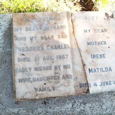 BURRELL Frederick Charles -1967 &amp; Irene Matilda -1981