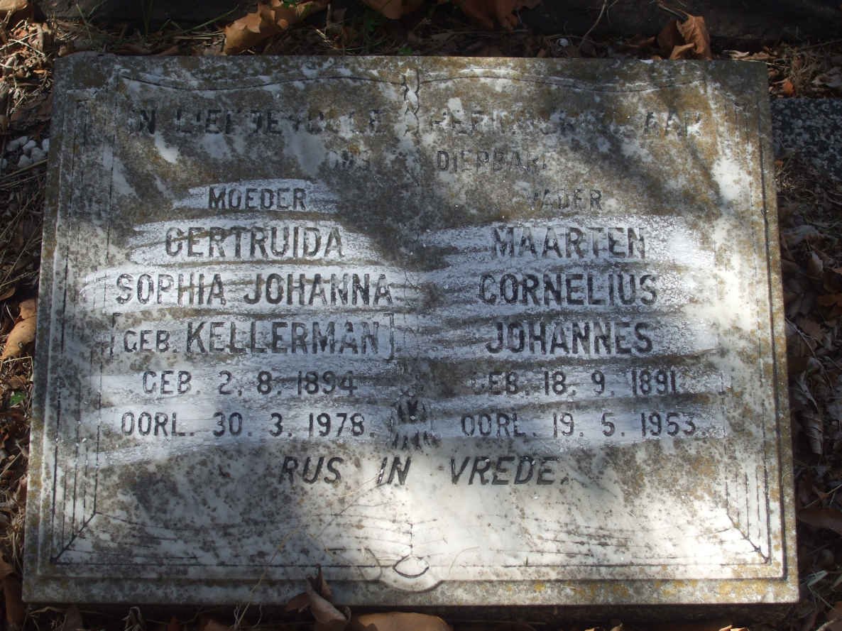 BESTER Maarten Cornelius Johannes 1891-1953 & Gertruida Sophia Johanna KELLERMAN 1894-1978
