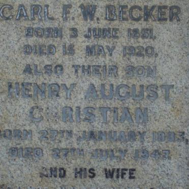 BECKER Carl F.W. 1851-1920 :: BECKER Henry August Christian 1903-1942 &amp; ??