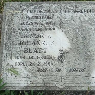 BLATT Hendrik Johannes 1???-1980