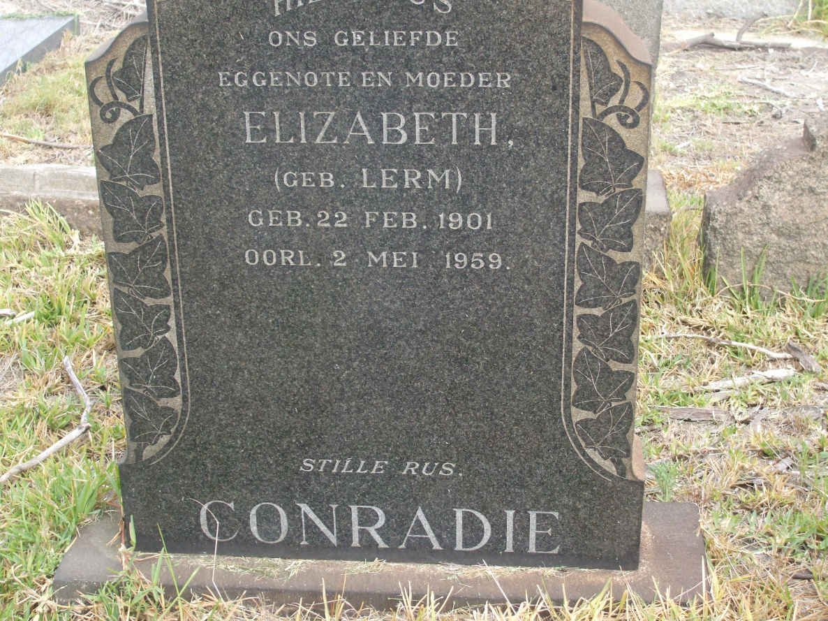 CONRADIE Elizabeth nee LERM 1901-1959