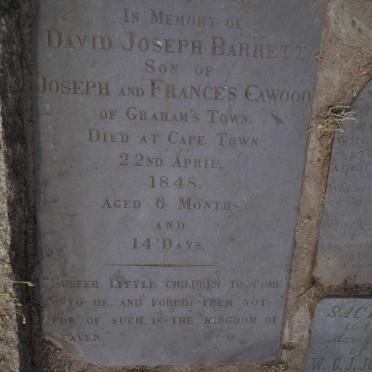 CAWOOD David Joseph Barrett -1848