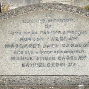 CARSLAW  Robert -1939 &amp; Margaret Jane -1941 ::  CARSLAW Marion Agnes ? :: CARSLAW Samuel ?