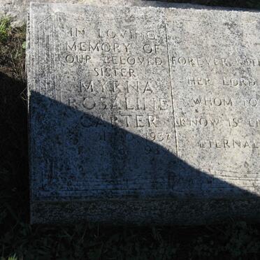 CARTER Myrna Rosaline 1937-1989