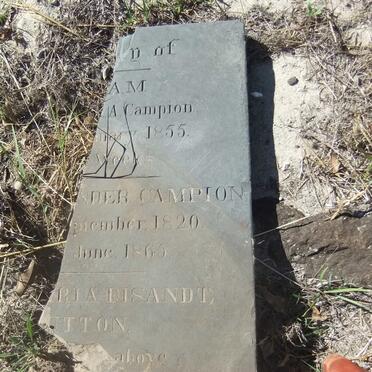 CAMPION Robert Alexander 1820-1865 &amp; Anna Maria Disandt HUTTON 1828- :: CAMPION -1855