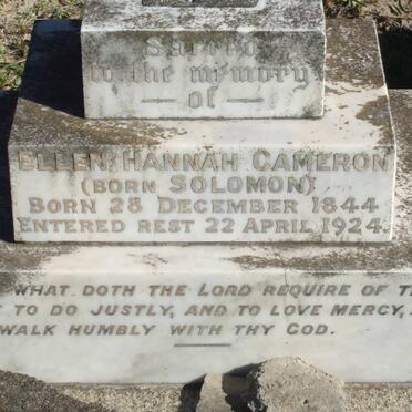 CAMERON Ellen Hannah nee SOLOMON 1844-1924